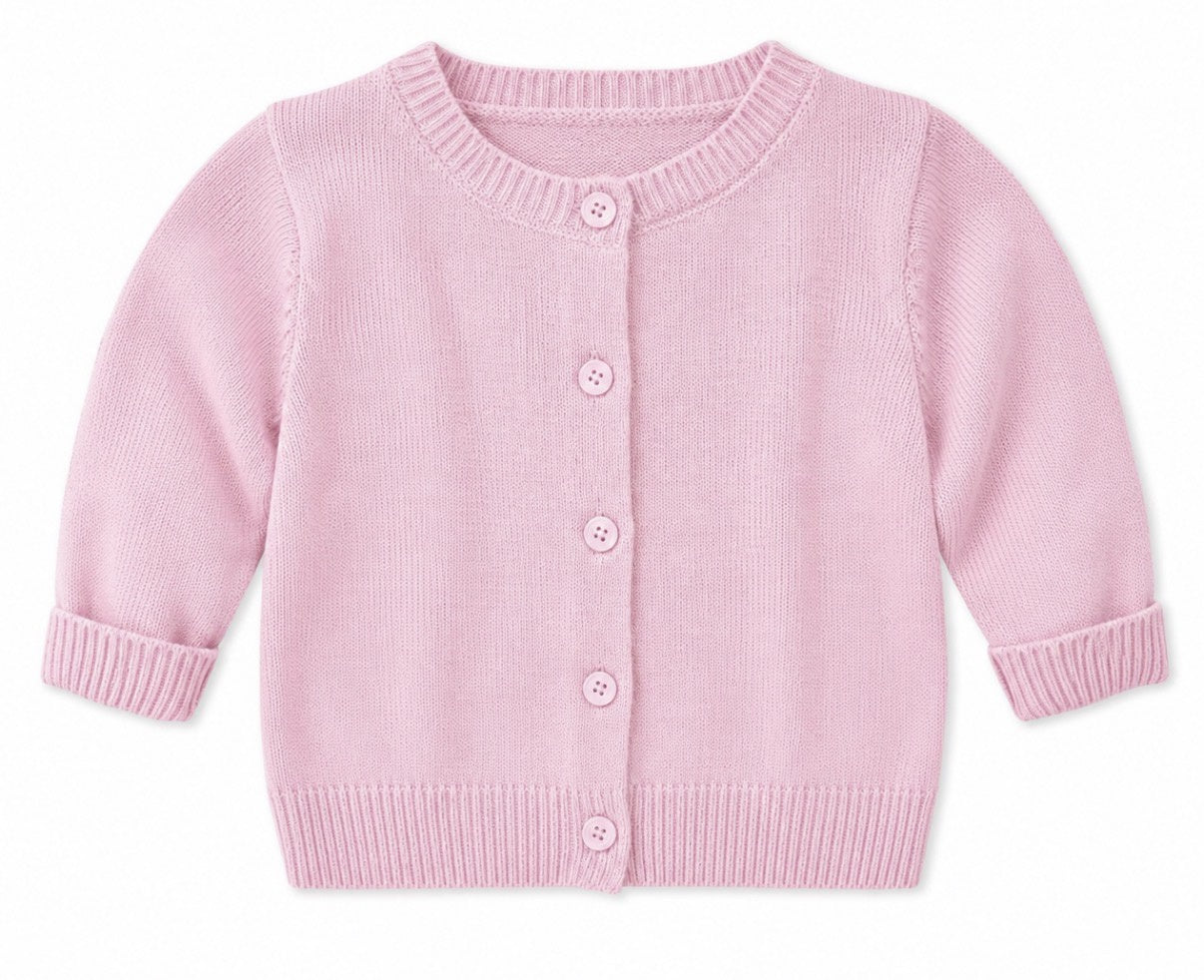 Soft Knit Pink Baby Cardigan