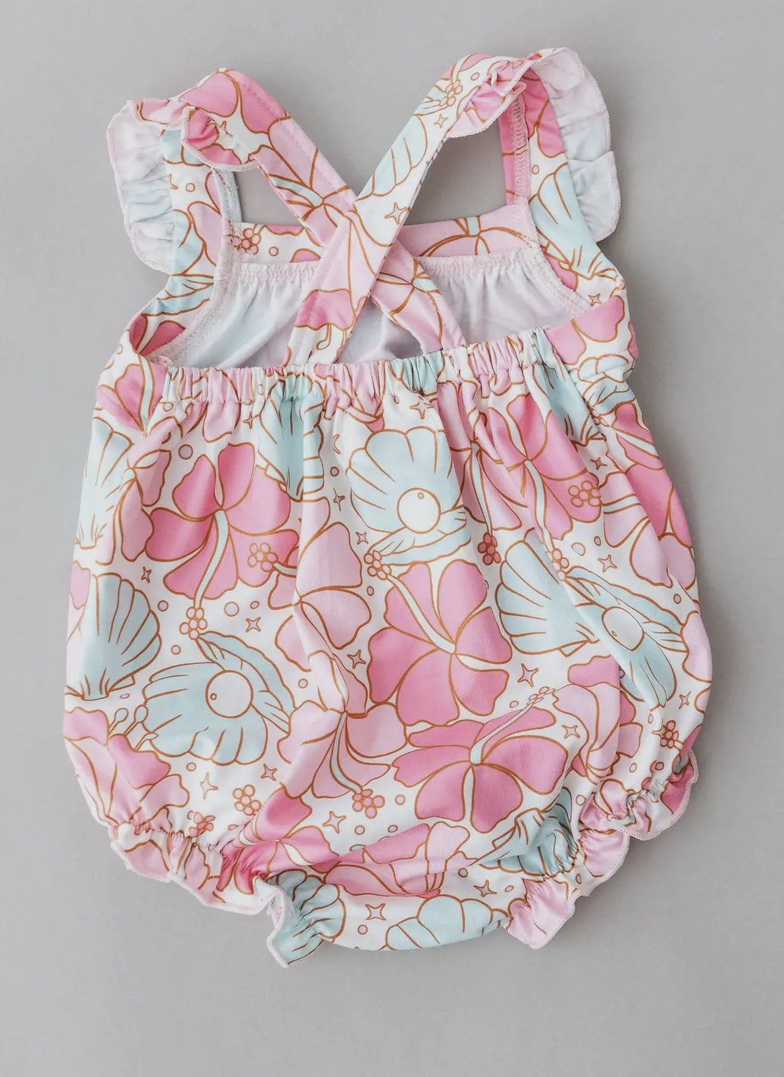 Beach Daze Ruffle Cross Back Romper