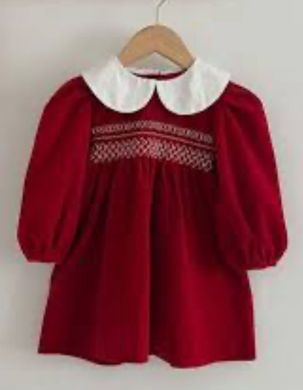Red Velvet LS Bishop Dress