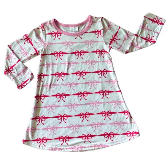 Pink and Red Bustling Bows Dress
