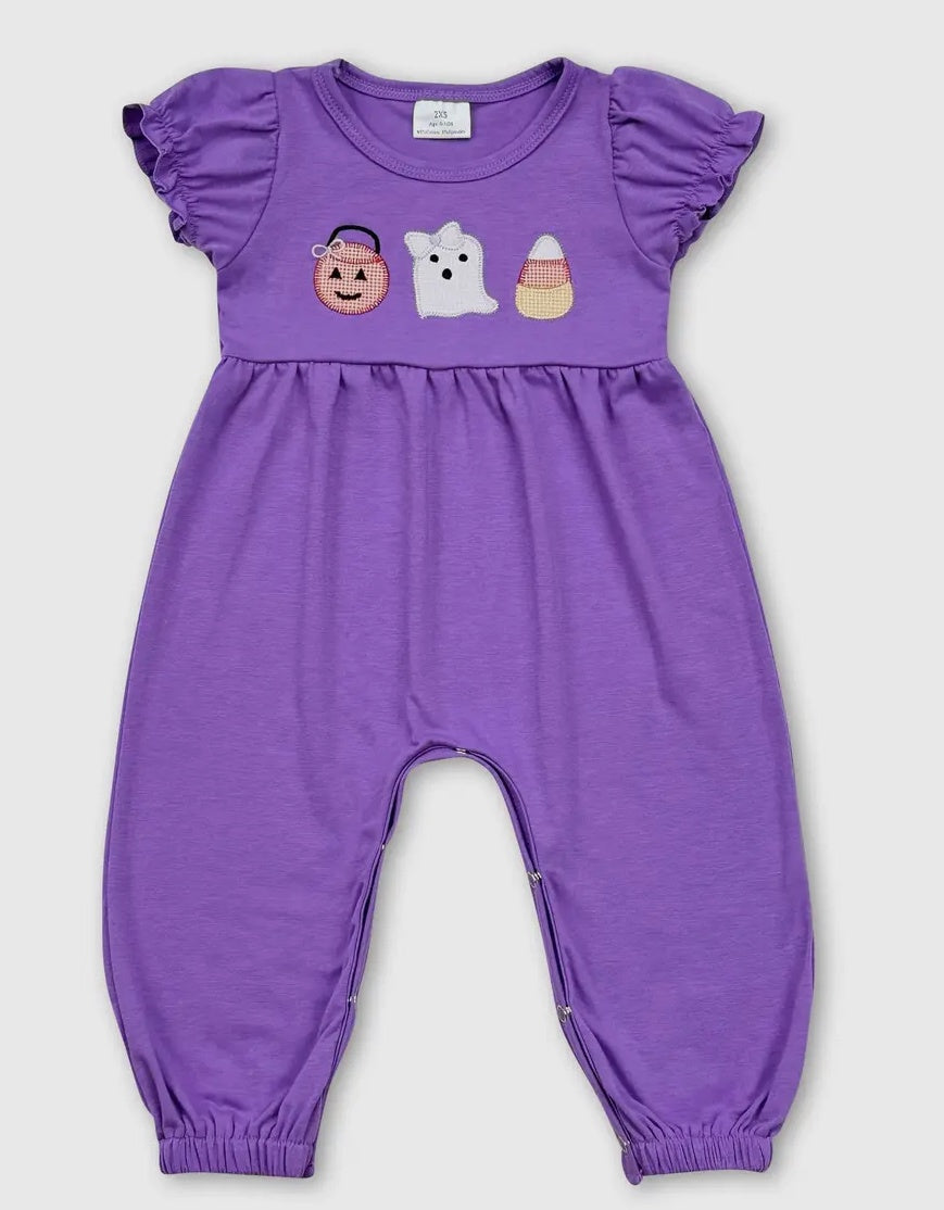 Purple Ghost App Romper