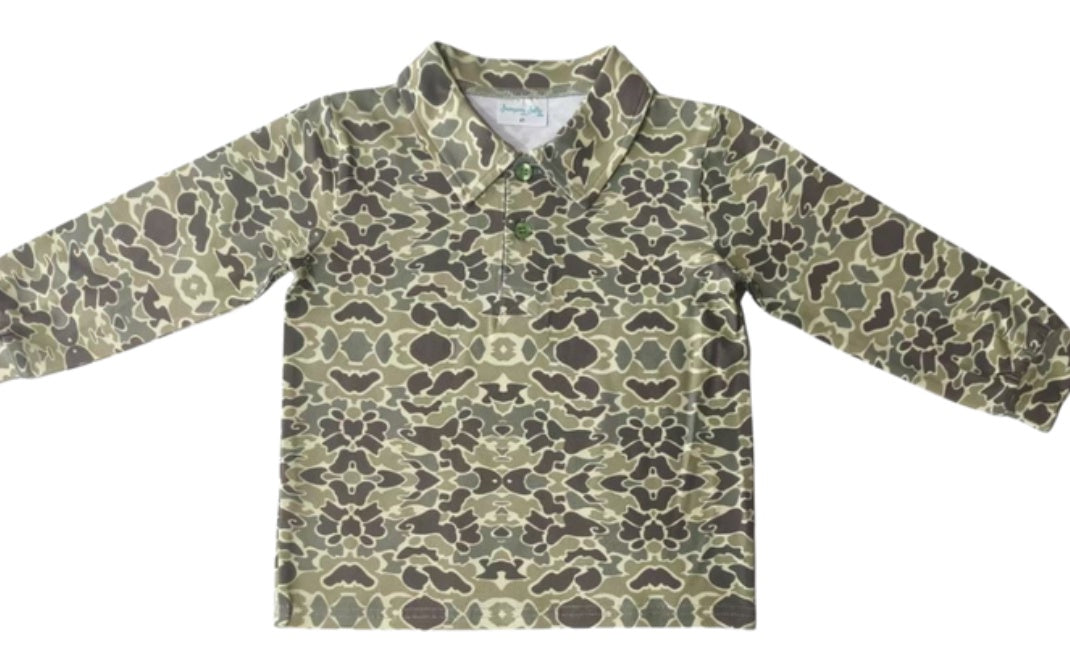 Long Sleeve Camo Polo