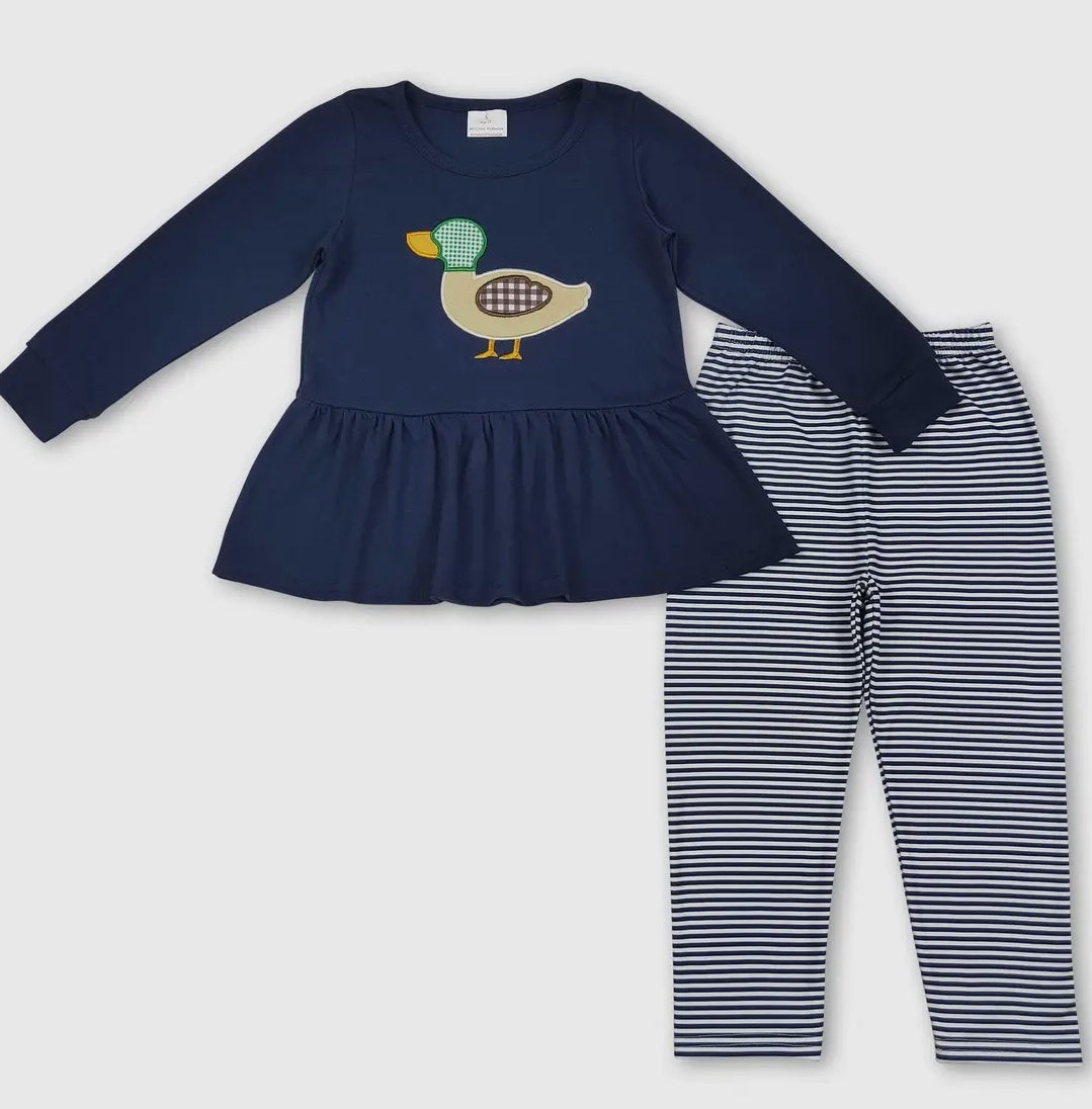 Girls Navy Duck Legging Set