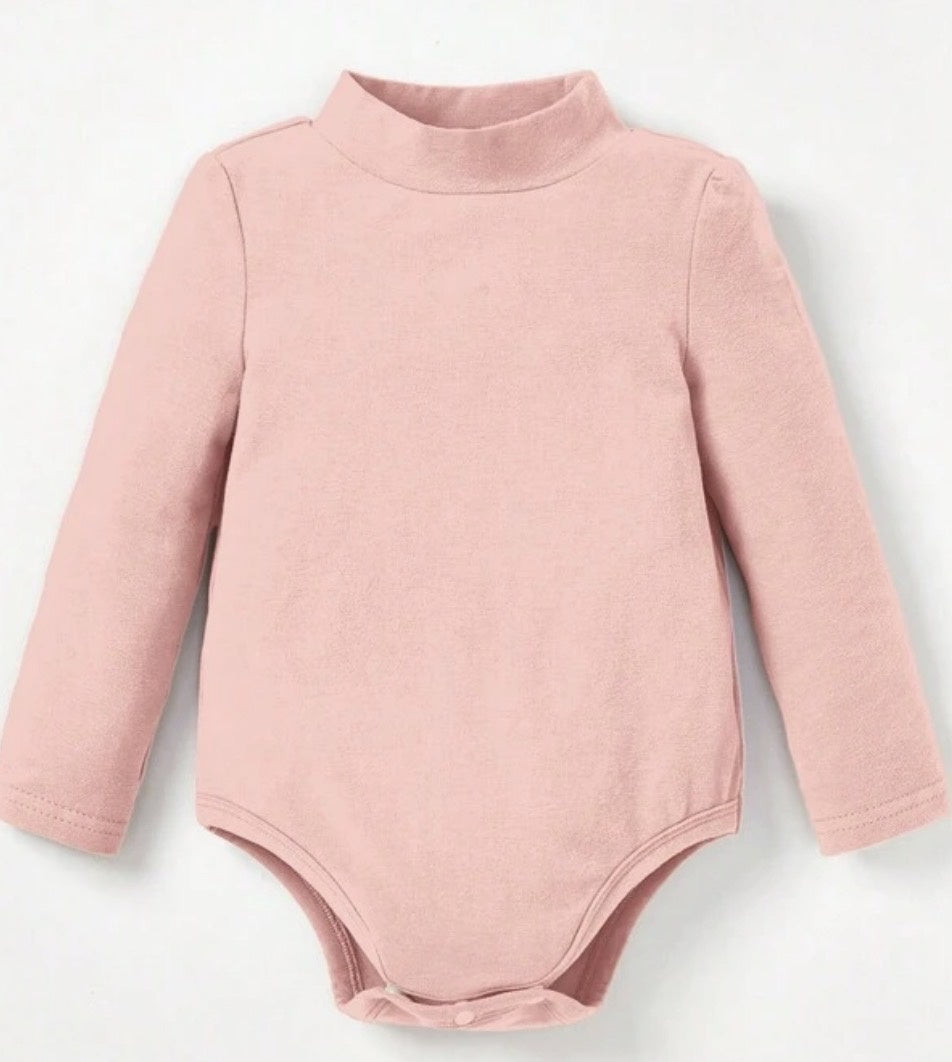 Pink Mock Neck Onesie