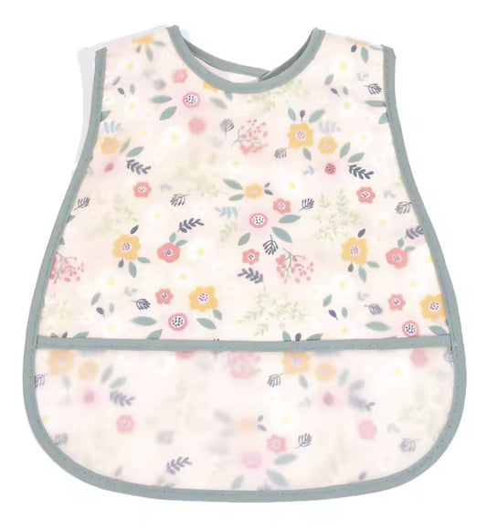 Sage Flower Wipeable Bib