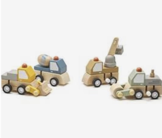 Wooden Wind Up Construction Toy
