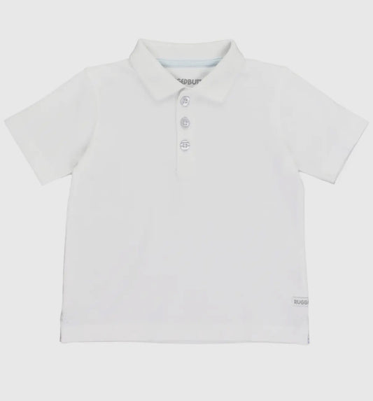 Ruffle Butts White Polo