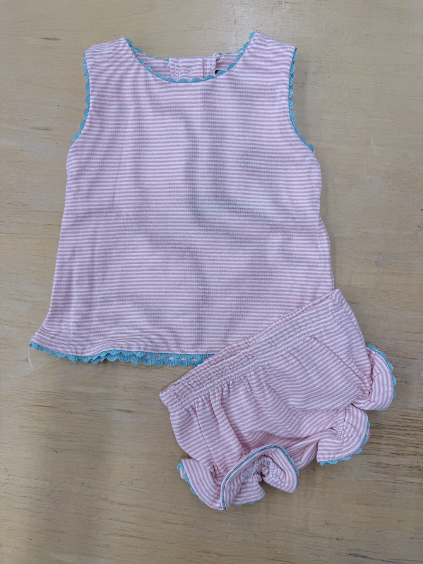 Millie Bloomer Set-Peach Stripe