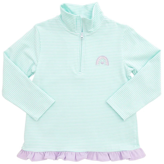 Itsy Bitsy Rainbow Ruffle 1/4 Zip Pullover