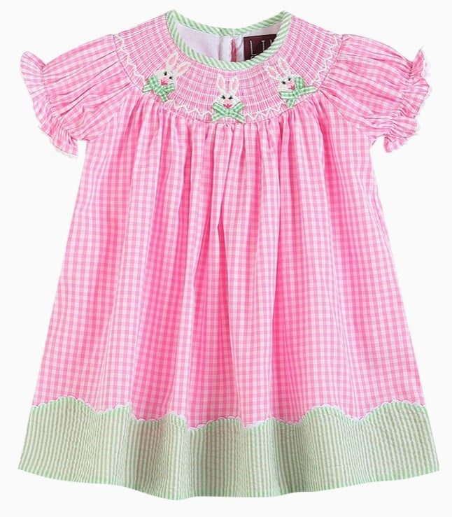 Smocked Pink Bunny Dress