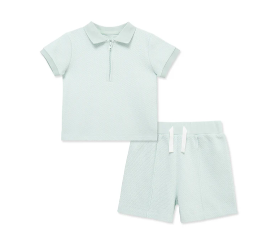 Aqua Boys Collard 2 Piece Short Set