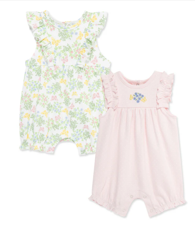 Little Me- Butterfly Romper 2 Pack