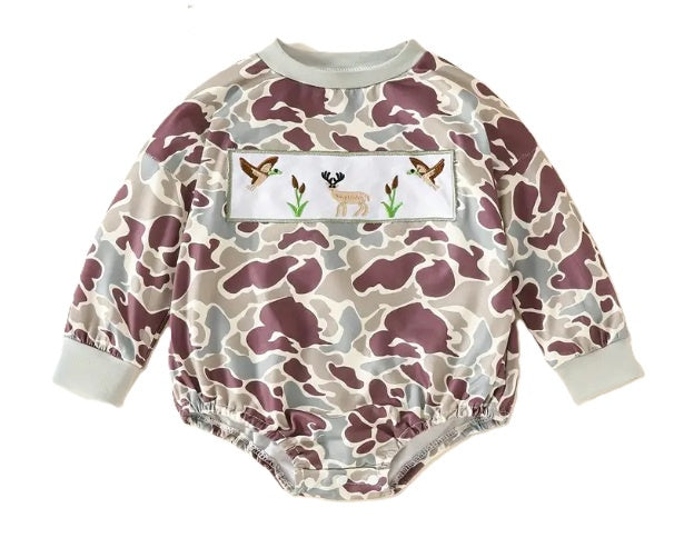 Embd Camo LS Romper