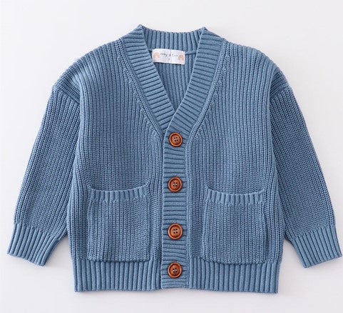 Lt Blue Pocket Cardigan