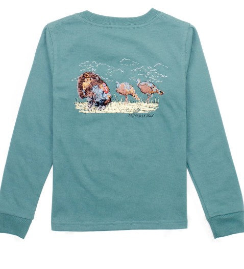 Properly Tied- Turkey Hunt LS Marine Green