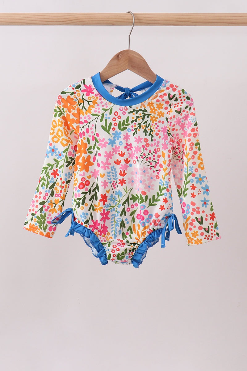 Summer Floral Rashguard Swimsuit