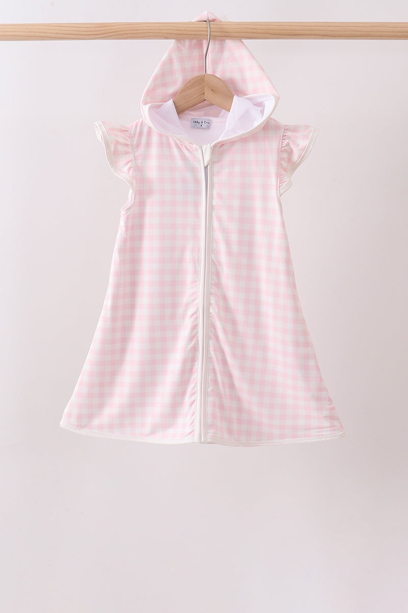 Pink Plaid SPF Swim Coverup