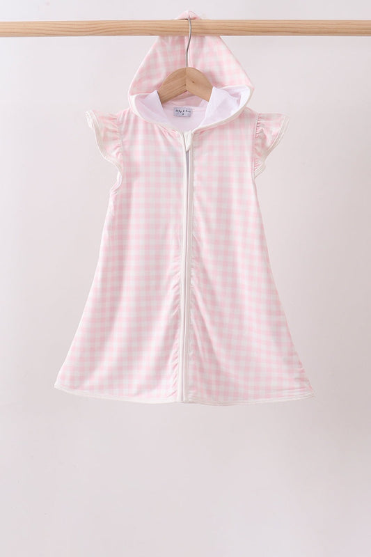 Pink Plaid SPF Swim Coverup