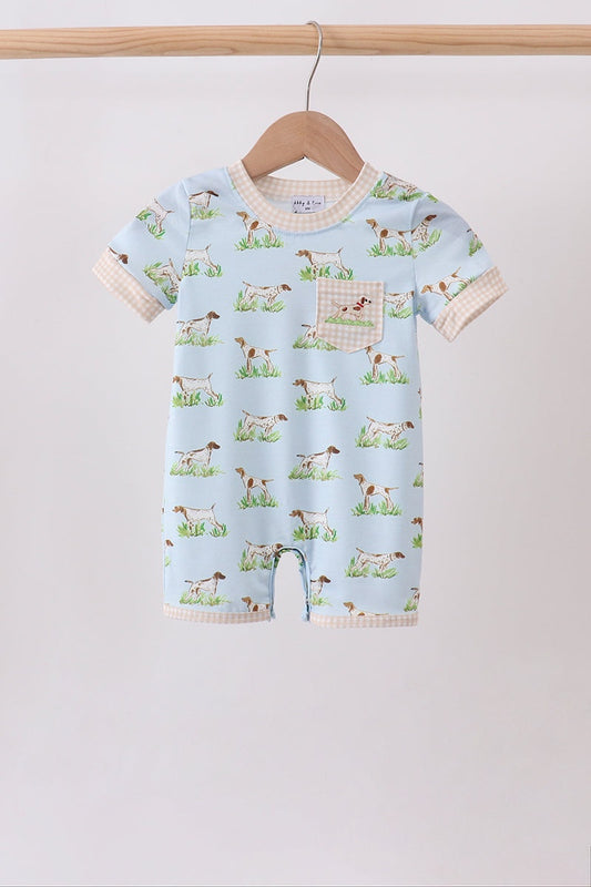 Blue Hound Embroidered  Pocket Romper