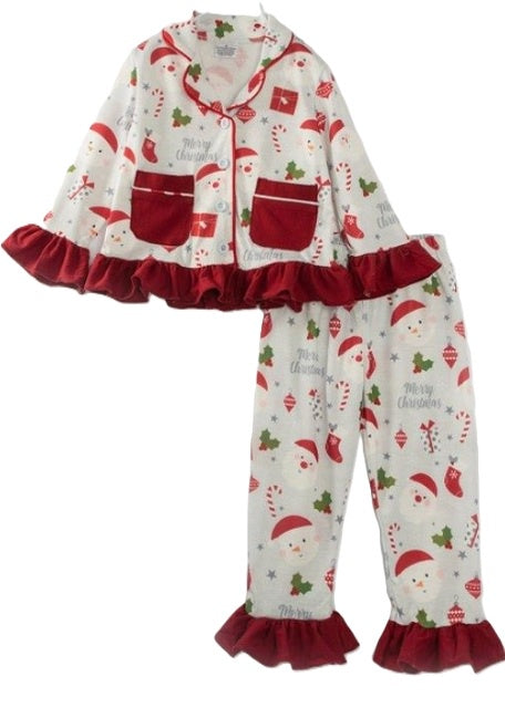 Christmas Santa Matching Girls PJ Set