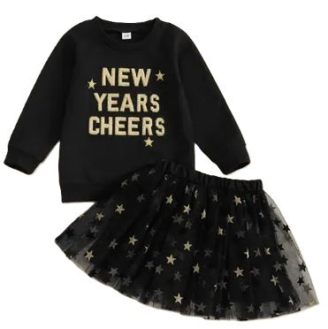 New Years Cheers Glitter Skirt Set