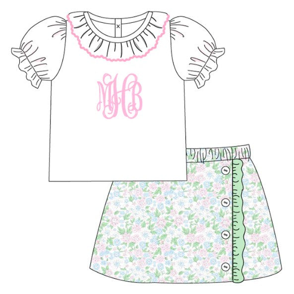 Pink & Green Skort Set for Monogram