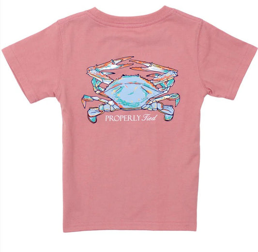 Properly Tied Short Sleeve Boys Claws Salmon