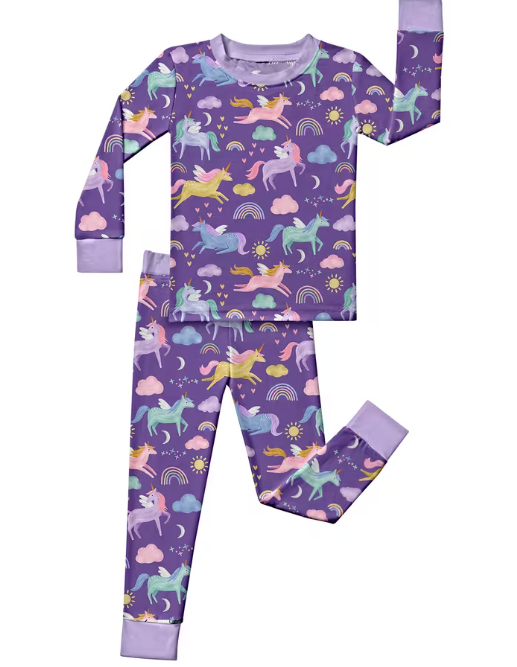 Purple Unicorn Bamboo Set