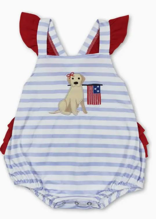 Patriotic Pup Ruffle Butt Romper