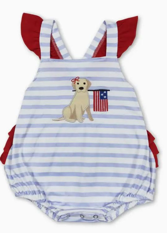 Patriotic Pup Ruffle Butt Romper