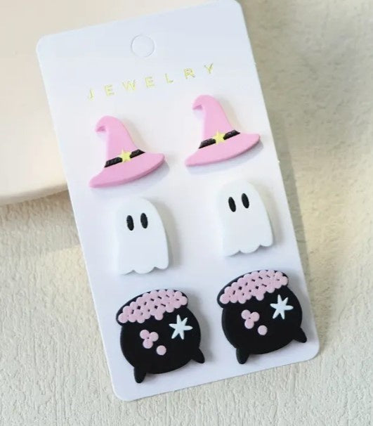 HALLOWEEN PINK EARRINGS SET