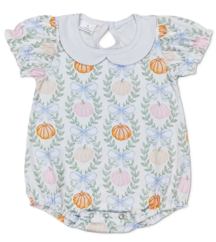 White Collar Pumpkin Romper