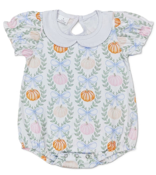 White Collar Pumpkin Romper