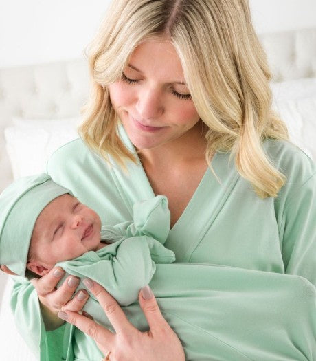 Sage Modal Baby Gown & Hat
