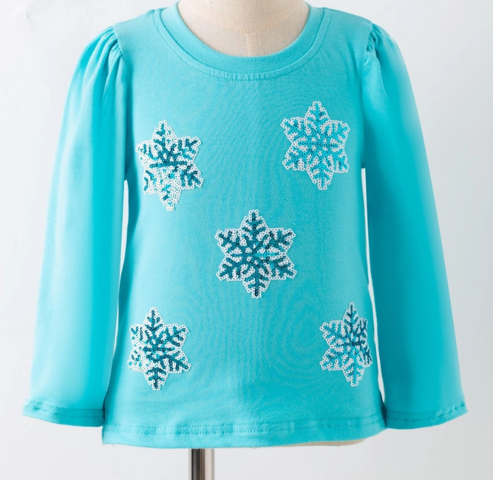 Snowflake Sequin LS Shirt
