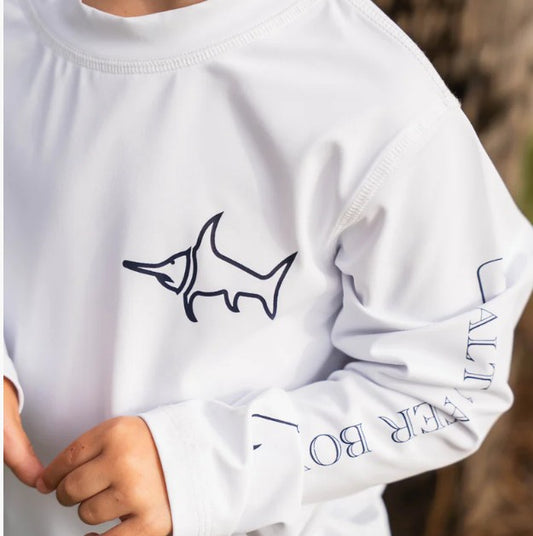Saltwater Boys- Tybee Rashguard White