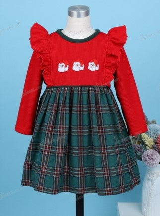 Plaid Santa Girl's Dress