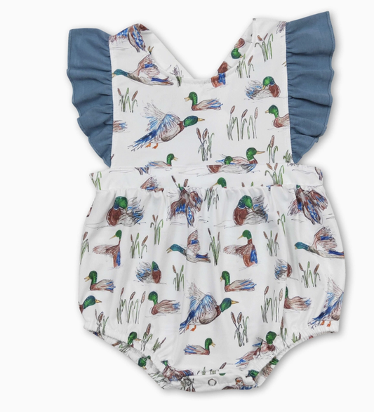 Ruffle Duck Baby Girl Romper