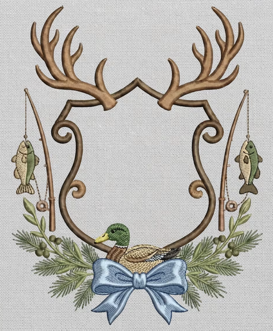 Mallard Duck Embroidery, Hunting Fishing Crest