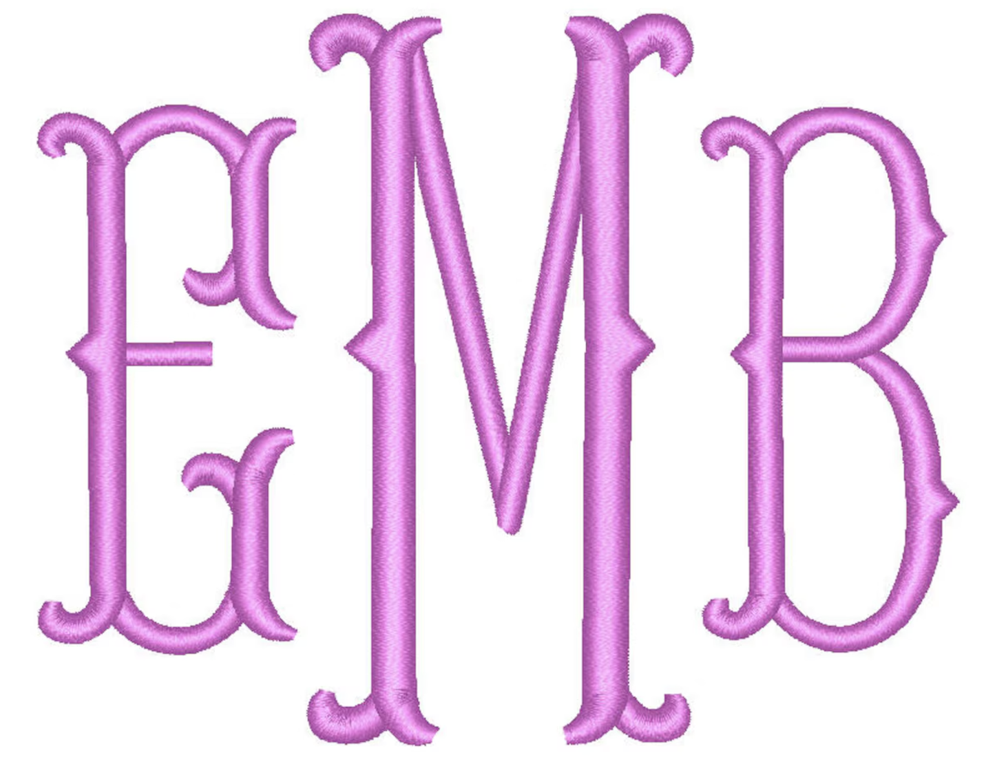 Fishtail Monogram Embroidery Font