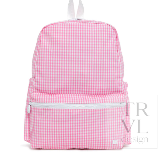 TRVL Gingham Pink Backpack