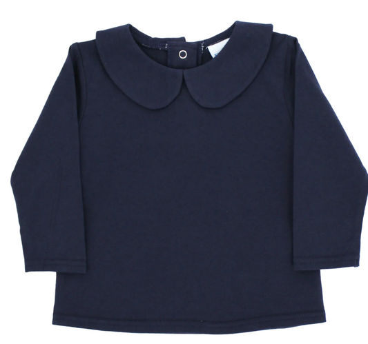 Navy Knit Peterpan LS Shirt