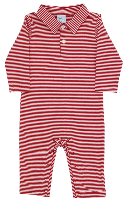 Red Stripe Polo Playsuit