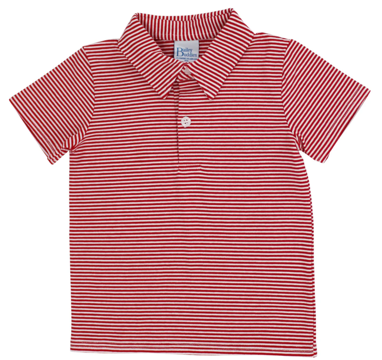 Red Stripe Knit Polo