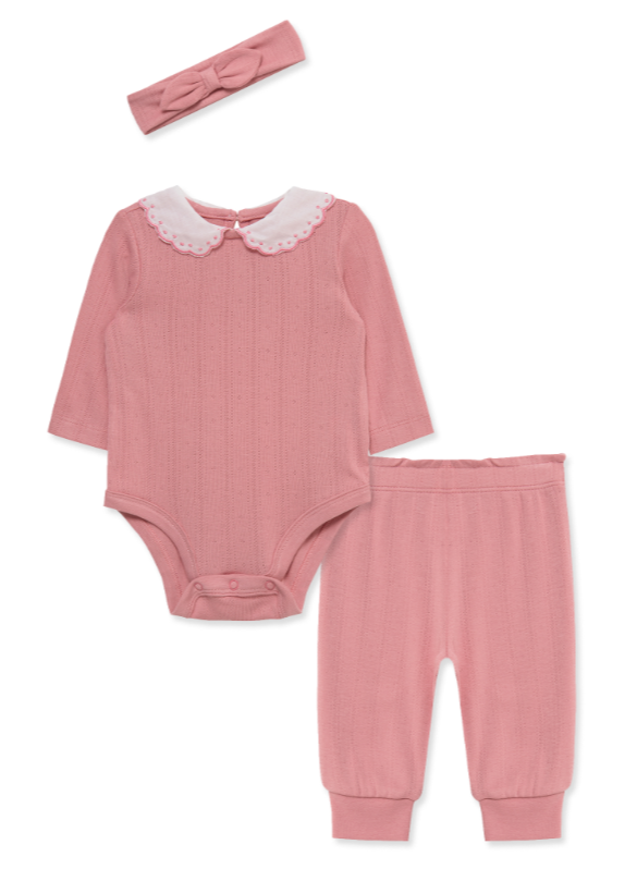 Little Me- Pointelle Peter Pan 3 pc Set