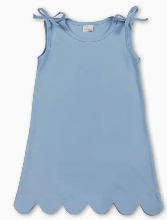 Blue Scallop Girls Dress