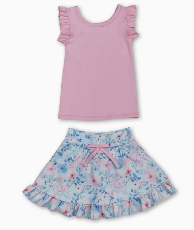 Blue Garden Athletic Skort Set