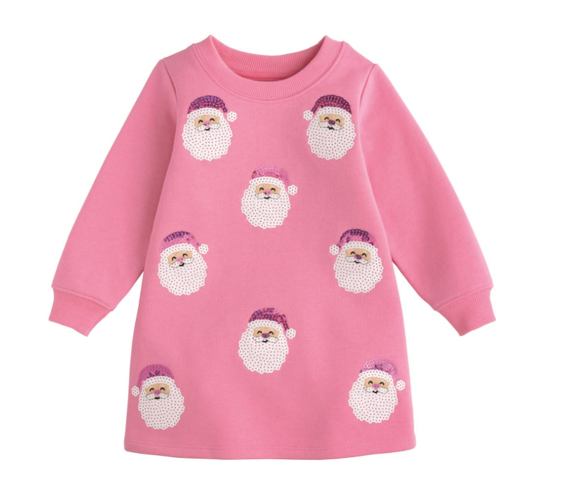 Sequin Santa Sweatshirt Dress