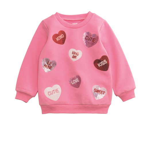 Sequin Hearts Sweatshirt