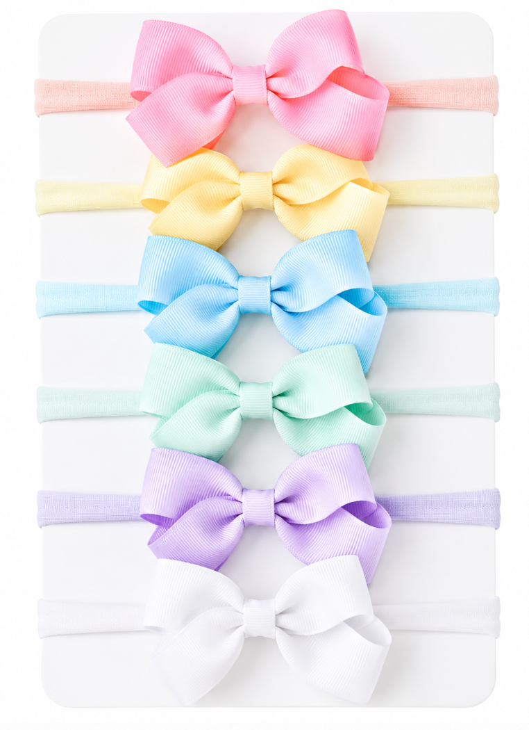 6 Pack Pastel Baby Headbands
